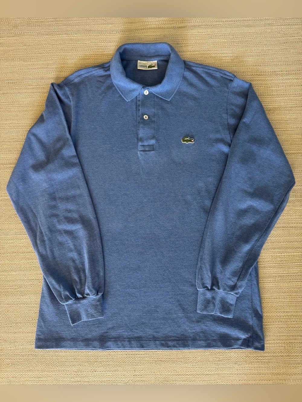 Lacoste classic fit blue cotton long sleeve polo shirt men’s size M